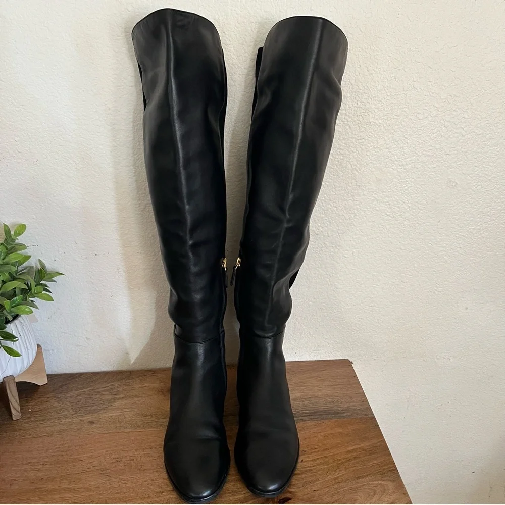 Tory Burch Marsden Over The Knee Black Leather Boots Size 9M